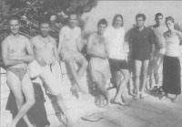 Photo prise par Jean-Marie Porte lors de la soirée des associations. De gauche à droite : Jonathan et Jacques Bossion, Jean-Marc Vila, Laurent Sorese, Thomas Martinez, Christophe Paul.